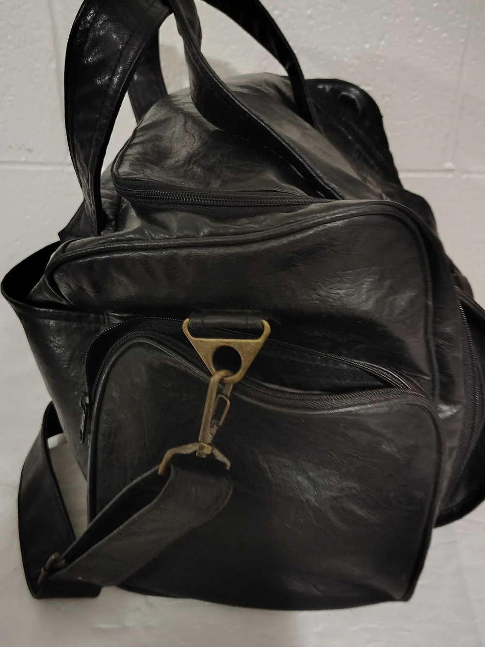 NWTF Sponsor Black Leather Travel Duffel Bag